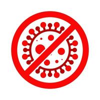 virus sluta cell stämpel. röd vektor. epidemi varning symbol eller tecken, risk zon klistermärke. sjukdom begränsad zon. vektor