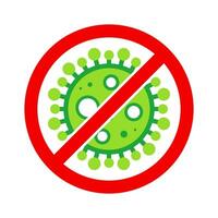 virus sluta cell stämpel. röd och grön vektor. epidemi varning symbol eller tecken, risk zon klistermärke. sjukdom begränsad zon. vektor