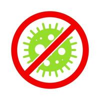 Virus halt Zelle Briefmarke. rot und Grün Vektor. Epidemie Warnung Symbol oder Zeichen, Risiko Zone Aufkleber. Krankheit beschränkt Zone. vektor