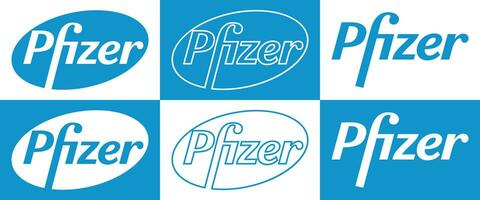 pfizer Vektor Logo - - neueste Blau Farbe einstellen - - amerikanisch pharmazeutische Konzern Das Forschung und Entwicklung Impfungen und medizinisch Produkte. Apotheke Labor.