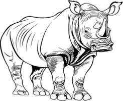realistisk noshörning vektor illustration