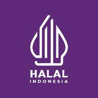 halal indonesien logotyp ny varumärke. indonesiska halal logotyp ommärkning vektor