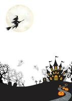 Halloween Hintergrund mit Hexe und Kürbis vektor