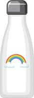 eine weiße Thermosflasche mit Regenbogenmuster vektor