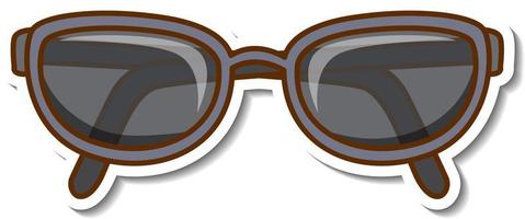 Aufkleberdesign mit Sonnenbrille Brille isoliert vektor