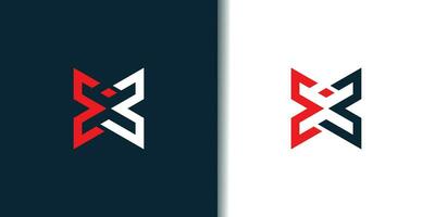 Brief x Logo Design Element Vektor mit modern Konzept