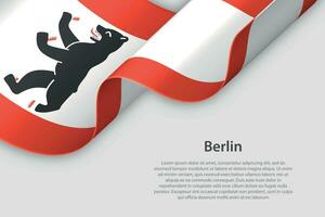 3d Band mit Flagge Berlin. Deutsche Zustand. isoliert auf Weiß Hintergrund vektor