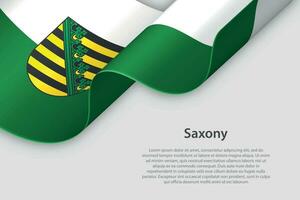 3d Band mit Flagge Sachsen. Deutsche Zustand. isoliert auf Weiß Hintergrund vektor