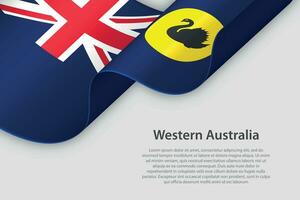 3d band med flagga Västra Australien. australier stat. isolerat på vit bakgrund vektor