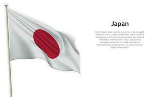 winken Flagge von Japan auf Weiß Hintergrund. Vorlage zum Unabhängigkeit Tag vektor