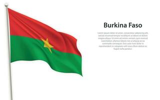 vinka flagga av Burkina faso på vit bakgrund. mall för oberoende dag vektor