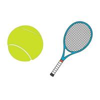 Karikatur Vektor Illustration Tennis Ball und Schläger Sport Symbol isoliert auf Weiß Hintergrund