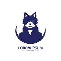 minimal och abstrakt logotyp av katt eller tjur hund ikon vektor silhuett isolerat design