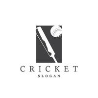 Kricket Sport Logo Design Vektor Illustrator Vorlage