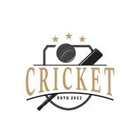 Kricket Sport Logo Design Vektor Illustrator Vorlage