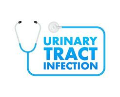 uti Urin- Trakt Infektion Etikett, medizinisch Konzept. Vektor Lager Illustration