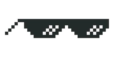 Pixel Brille im schwarz und Weiß. Vektor Illustration.