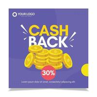 Banner Cashback-Vektor-Design-Vorlage. vektor