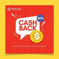 Banner Cashback-Vektor-Design-Vorlage. vektor