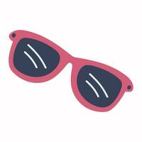 rosa solglasögon klotter ClipArt för sommar strand semester öga ha på sig mode Tillbehör isolerat på vit bakgrund. vektor
