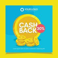 Banner Cashback-Vektor-Design-Vorlage. vektor