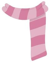 vektor illustration rosa stickat scarf isolerat på vit bakgrund. vinter- scarf.