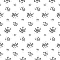nahtlos Muster mit Hand gezeichnet Schneeflocken. Weihnachten und Neu Jahr Verpackung Papier. Hintergrund zum Karte vektor