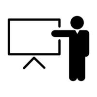Träning lärare vektor ikon företag presentation symbol utbildning begrepp för grafisk design, logotyp, webb webbplats, social media, mobil app, ui illustration