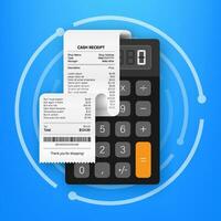 kvitton av realistisk betalning papper räkningar för kontanter eller kreditera kort transaktion. vektor stock illustration