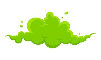 riechen Grün Karikatur Rauch oder Furz Wolken eben Stil Design Vektor Illustration.