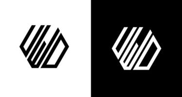 modern und elegant Brief uwd Logo Monogramm Design Vorlage. schwarz und Weiß Ausführung vektor