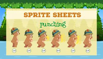 En sprite sheet punching spelmall vektor