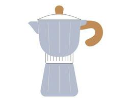 Vektor eben modisch Mokka Kaffee Topf. isoliert Illustration von Utensilien zum brauen Kaffee.