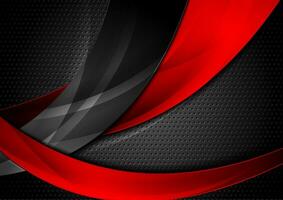 röd och svart abstrakt vågor teknologi bakgrund vektor