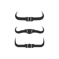 tjur och buffelhuvud ko logotyp design vektor djur horn