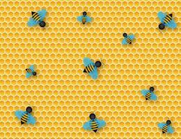 Hexagon natürlich Honig Struktur. Biene Bienenwabe. Insekten und Honig. Vektor Illustration