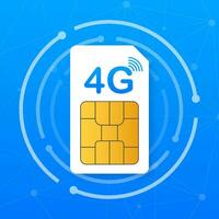 4g sim Karte. Handy, Mobiltelefon Telekommunikation Technologie Symbol. Vektor Illustration