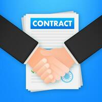 skakning händer. kontrakt avtal. framgångsrik transaktion. vektor stock illustration