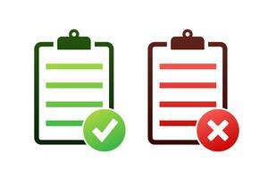 Zwischenablage mit Checkliste Symbol. Zwischenablage mit Checkliste Symbol zum Netz. Vektor Illustration