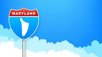 Maryland Karte auf Straße unterzeichnen. herzlich willkommen zu Zustand von Maryland. Vektor Illustration