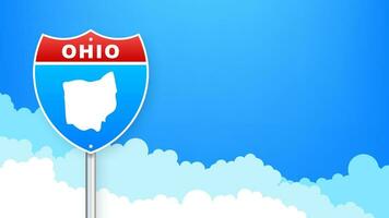 ohio Karta på väg tecken. Välkommen till stat av ohio. vektor illustration