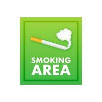 Symbol mit Grün Rauchen Bereich auf Weiß Hintergrund. Banner mit Grün Rauchen Bereich auf Weiß Hintergrund. vektor