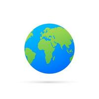 Erde Globen isoliert auf Weiß Hintergrund. eben Planet Erde Symbol. Vektor Illustration.