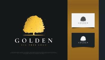 großes goldenes Baumlogo-Design vektor