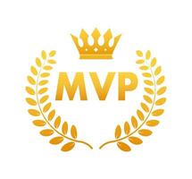 mvp Gold Medaille vergeben auf Weiß Hintergrund. Vektor Lager Illustration