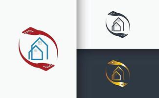 fastigheter och konstruktion logotyp set vektor