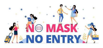 obligatorisches Warnschild zum Tragen einer Maske im Urlaub oder auf Reisen vektor