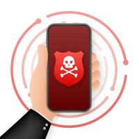 Cyber Attacke. Daten Phishing mit Angeln Haken, Laptop, Internet Sicherheit. Vektor Lager Illustration