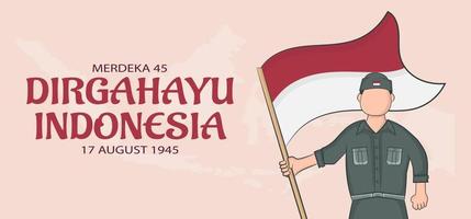 Indonesiens självständighetsdagen banner stil vektor