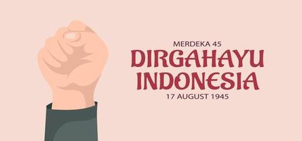 indonesien unabhängigkeitstag banner design. vektor